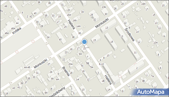 Żyrardów, Hallera Józefa, gen., 11, mapa Żyrardów