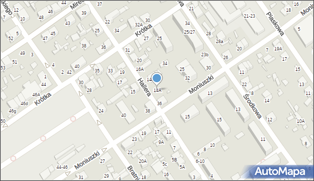 Żyrardów, Hallera Józefa, gen., 14A, mapa Żyrardów