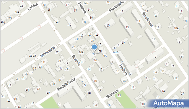 Żyrardów, Hallera Józefa, gen., 5c, mapa Żyrardów