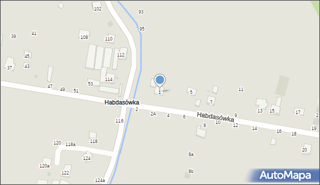 Żywiec, Habdasówka, 1, mapa Żywiec