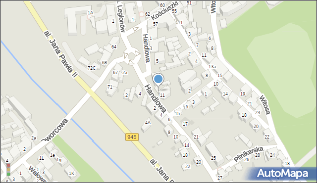 Żywiec, Handlowa, 9, mapa Żywiec