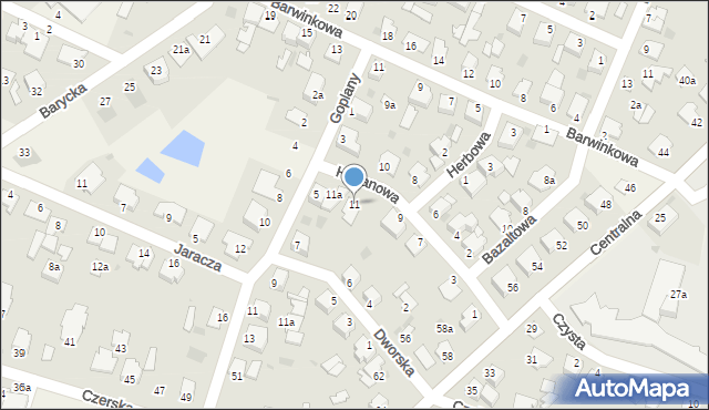 Białe Błota, Hebanowa, 11, mapa Białe Błota