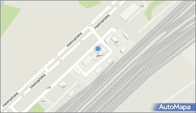 Białystok, Hetmańska, 105, mapa Białegostoku