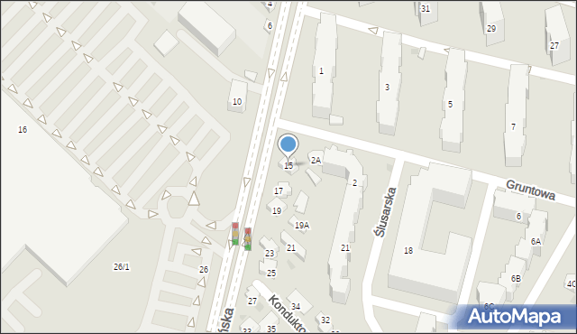 Białystok, Hetmańska, 15, mapa Białegostoku