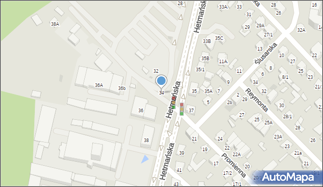 Białystok, Hetmańska, 34, mapa Białegostoku