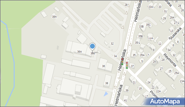 Białystok, Hetmańska, 36b, mapa Białegostoku