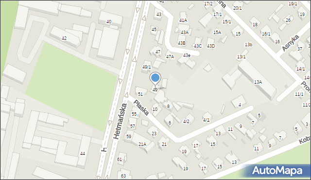 Białystok, Hetmańska, 49, mapa Białegostoku