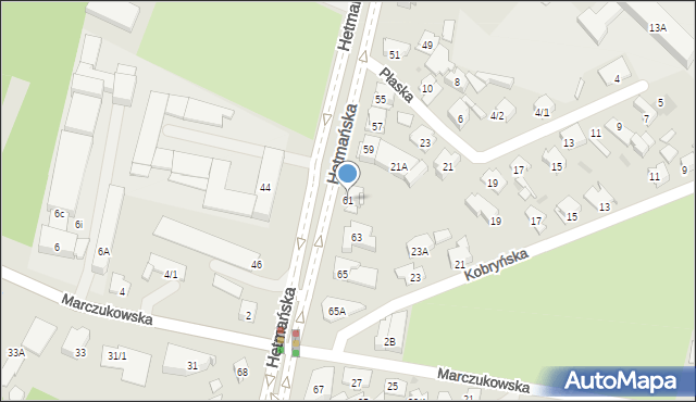 Białystok, Hetmańska, 61, mapa Białegostoku