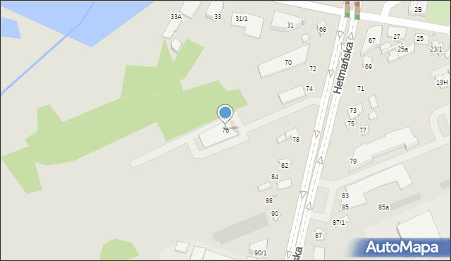 Białystok, Hetmańska, 76, mapa Białegostoku