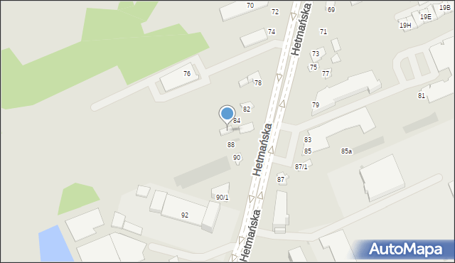 Białystok, Hetmańska, 86, mapa Białegostoku