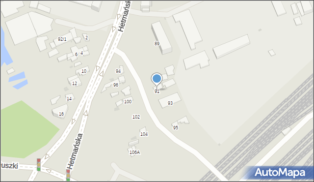 Białystok, Hetmańska, 91, mapa Białegostoku