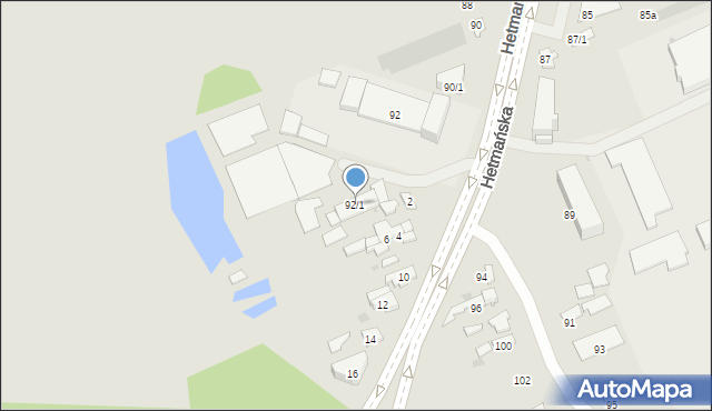 Białystok, Hetmańska, 92/1, mapa Białegostoku