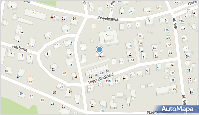 Bolesławiec, Herberta Zbigniewa, 17, mapa Bolesławca