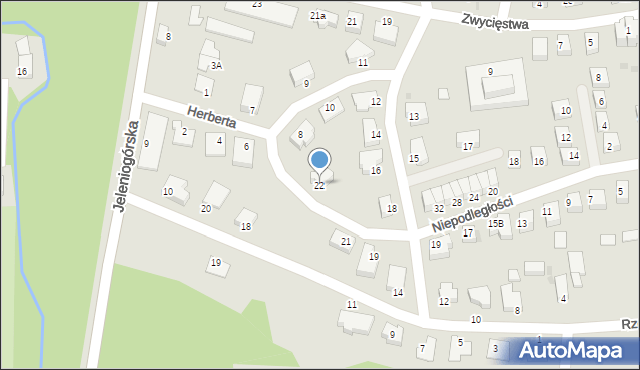 Bolesławiec, Herberta Zbigniewa, 22, mapa Bolesławca