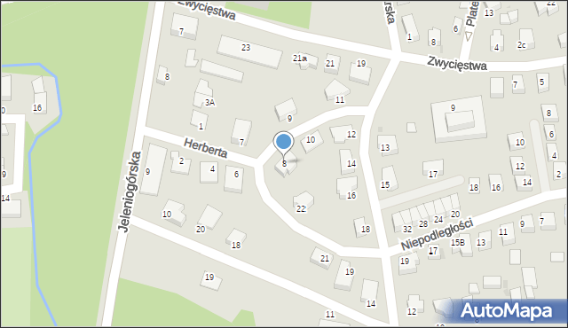 Bolesławiec, Herberta Zbigniewa, 8, mapa Bolesławca