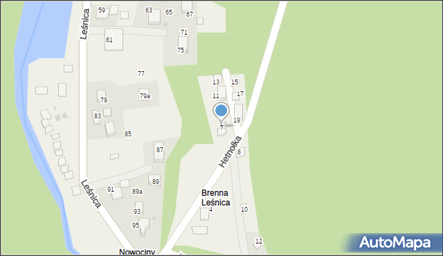 Brenna, Hetnołka, 7, mapa Brenna