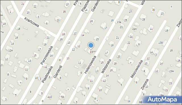 Brwinów, Helenowska, 13, mapa Brwinów