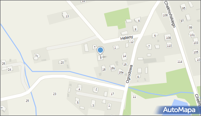 Budy-Grzybek, Heleny, 3, mapa Budy-Grzybek