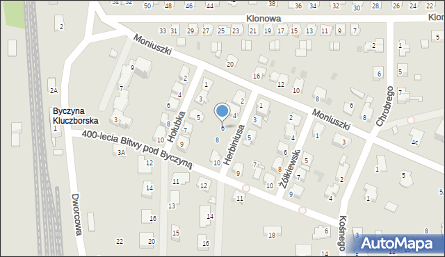 Byczyna, Herbiniusa, 6, mapa Byczyna