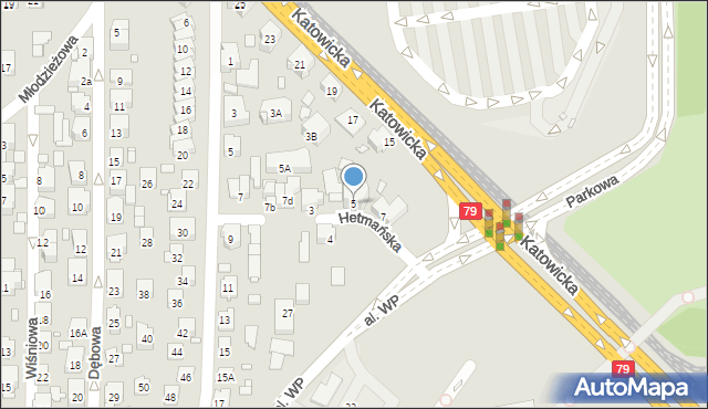 Chorzów, Hetmańska, 5, mapa Chorzów