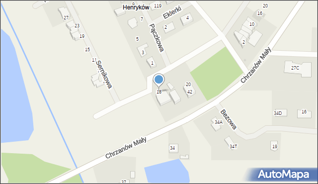 Chrzanów Mały, Herbatnikowa, 18, mapa Chrzanów Mały