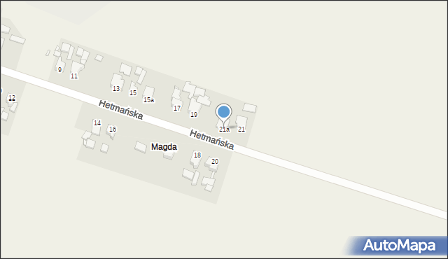 Dakowy Mokre, Hetmańska, 21a, mapa Dakowy Mokre