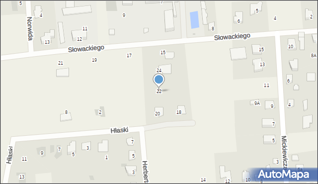 Dobroń, Herberta Zbigniewa, 22, mapa Dobroń