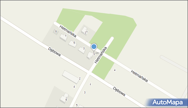 Dobrzewino, Hetmańska, 1, mapa Dobrzewino