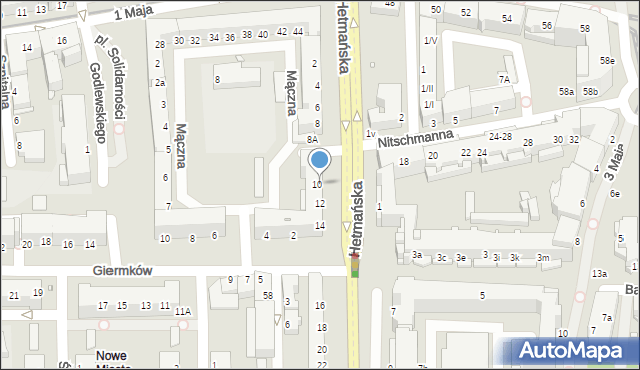 Elbląg, Hetmańska, 10, mapa Elbląga