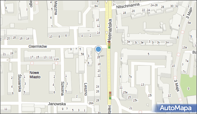 Elbląg, Hetmańska, 16, mapa Elbląga