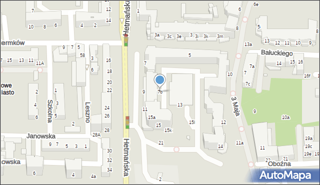 Elbląg, Hetmańska, 7b, mapa Elbląga