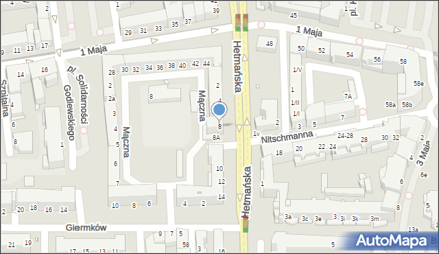 Elbląg, Hetmańska, 8, mapa Elbląga