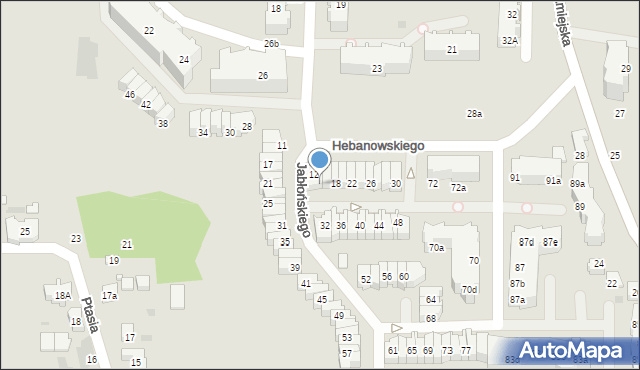 Gdańsk, Hebanowskiego Stanisława, 14, mapa Gdańska