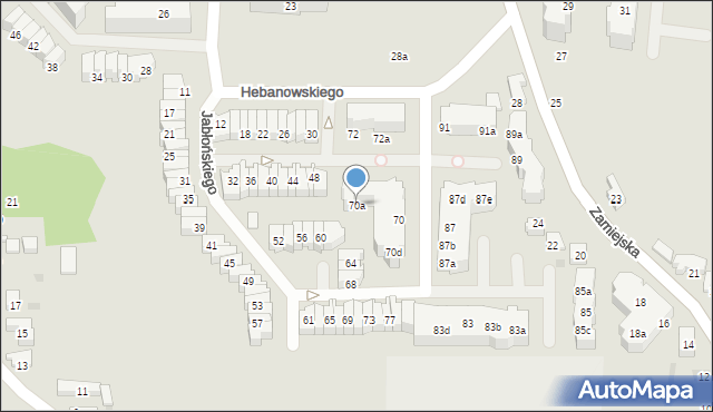 Gdańsk, Hebanowskiego Stanisława, 70a, mapa Gdańska