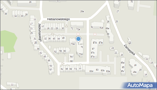 Gdańsk, Hebanowskiego Stanisława, 70b, mapa Gdańska