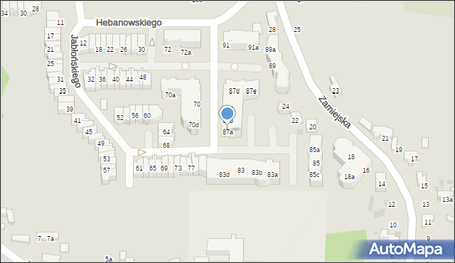 Gdańsk, Hebanowskiego Stanisława, 87a, mapa Gdańska