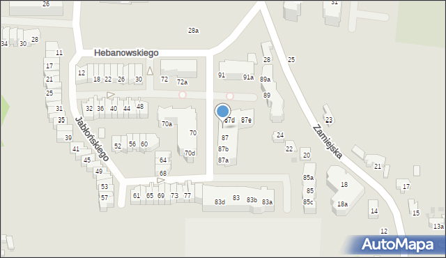 Gdańsk, Hebanowskiego Stanisława, 87c, mapa Gdańska