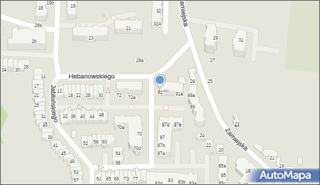Gdańsk, Hebanowskiego Stanisława, 91, mapa Gdańska