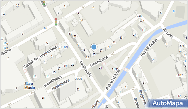 Gdańsk, Heweliusza Jana, 25, mapa Gdańska