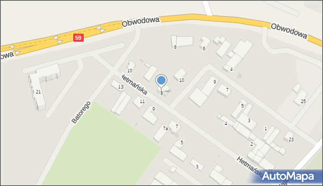 Giżycko, Hetmańska, 8, mapa Giżycko