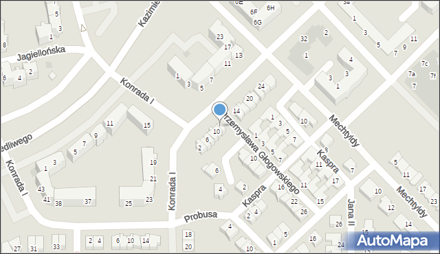 Głogów, Henryka V Żelaznego, 12, mapa Głogów