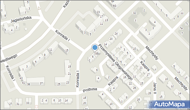 Głogów, Henryka V Żelaznego, 8, mapa Głogów