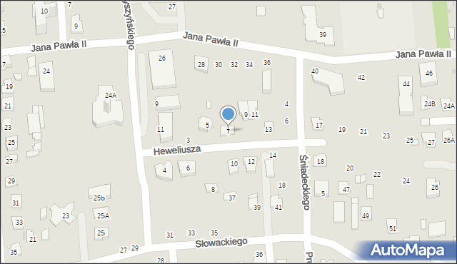 Grójec, Heweliusza Jana, 7, mapa Grójec