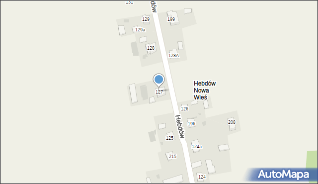 Hebdów, Hebdów, 127, mapa Hebdów
