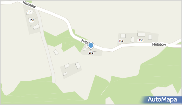 Hebdów, Hebdów, 152, mapa Hebdów