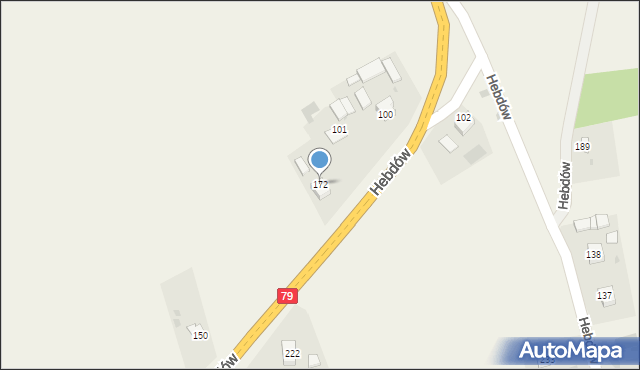 Hebdów, Hebdów, 172, mapa Hebdów