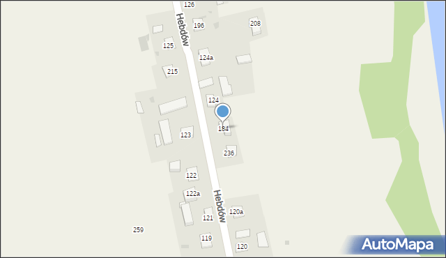 Hebdów, Hebdów, 184, mapa Hebdów