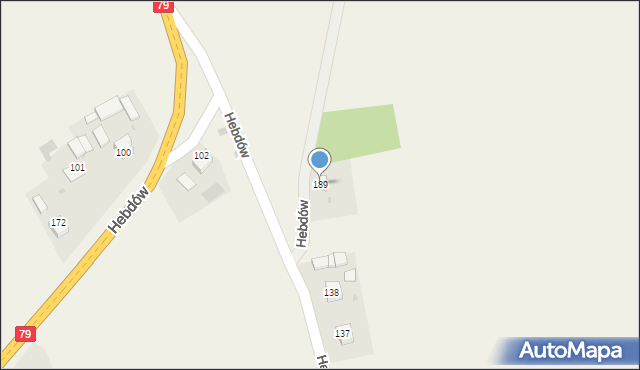 Hebdów, Hebdów, 189, mapa Hebdów