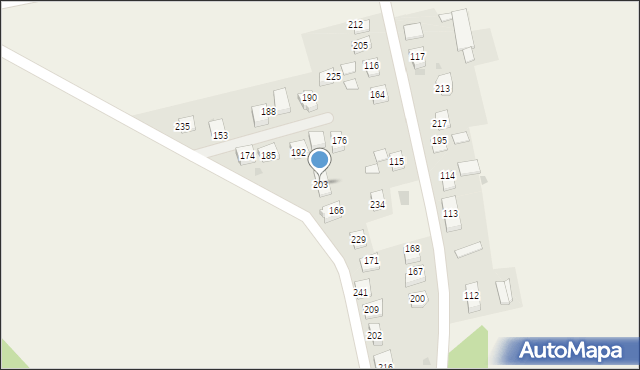 Hebdów, Hebdów, 203, mapa Hebdów