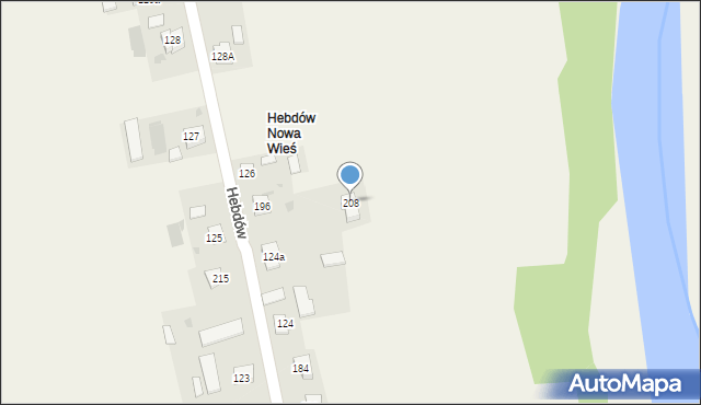 Hebdów, Hebdów, 208, mapa Hebdów
